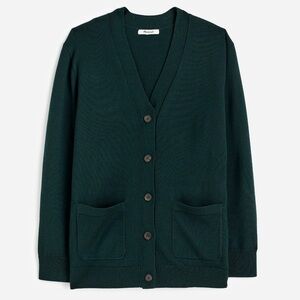 Madewell Dark Green Merino Wool Cardigan